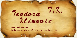 Teodora Klimović vizit kartica
